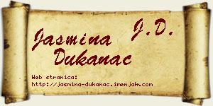 Jasmina Dukanac vizit kartica